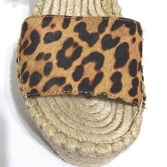 Marc Fisher Rexly Leopard Fur Espadrille Platform Sandals Stylish Trendy 6.5 - Picture 5 of 10